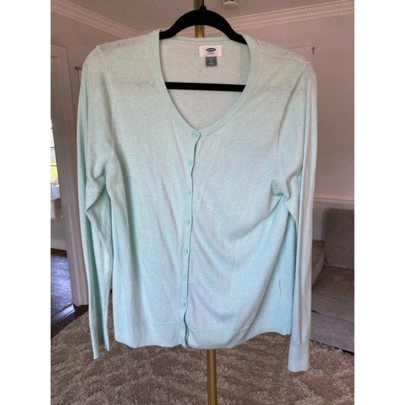 Old Navy Mint Button Cardigan Coastalcore Light Academia Soft Girl Scandi Preppy - Picture 2 of 6